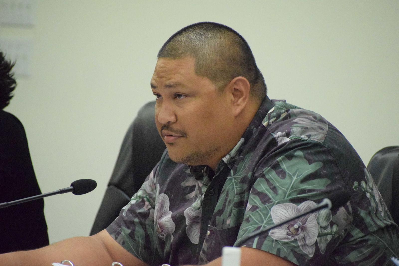 Rep. Diego Vincent Camacho speaks during a House session on Tuesday.