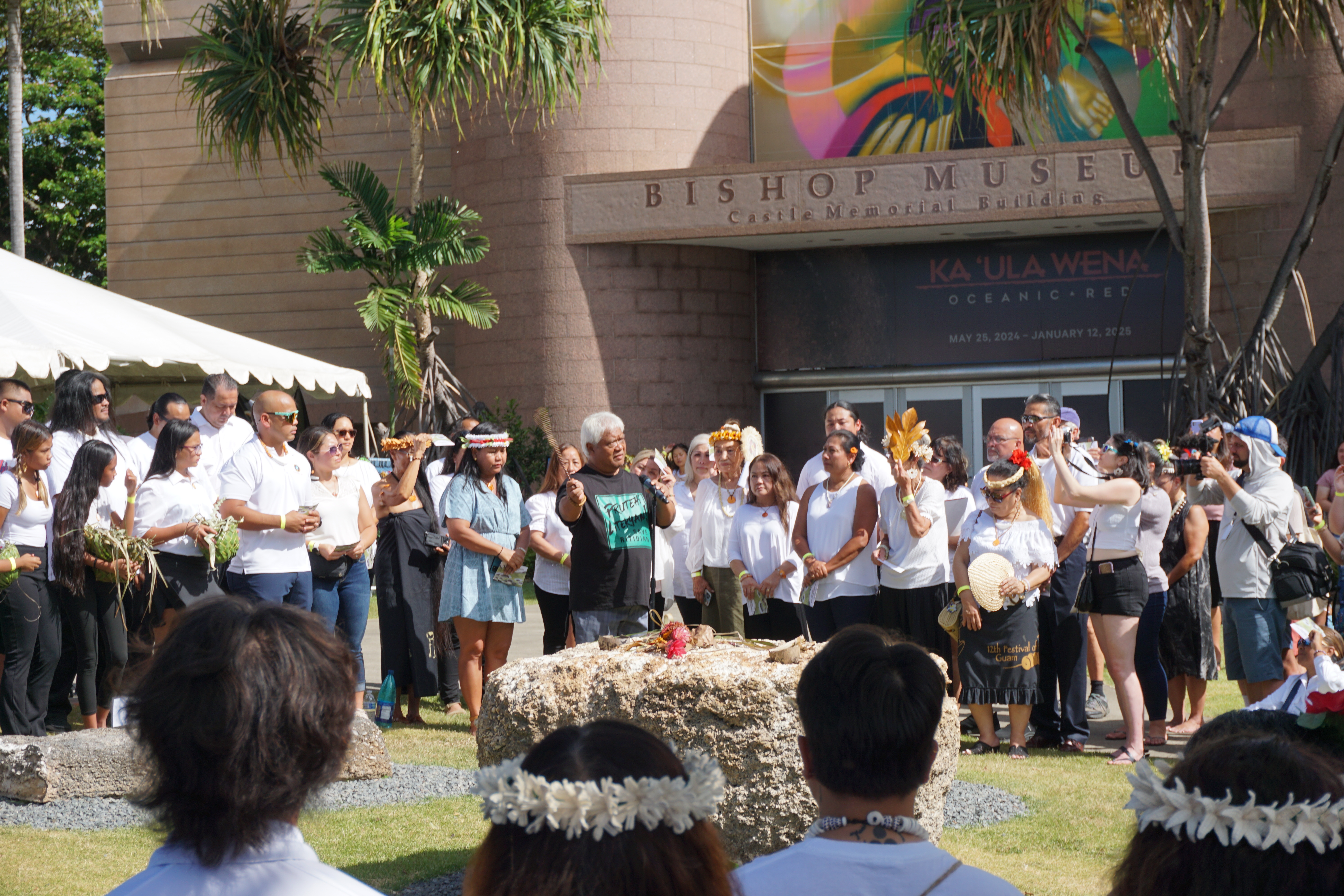 Donald Mendiola calls on the ancestral spirits.
