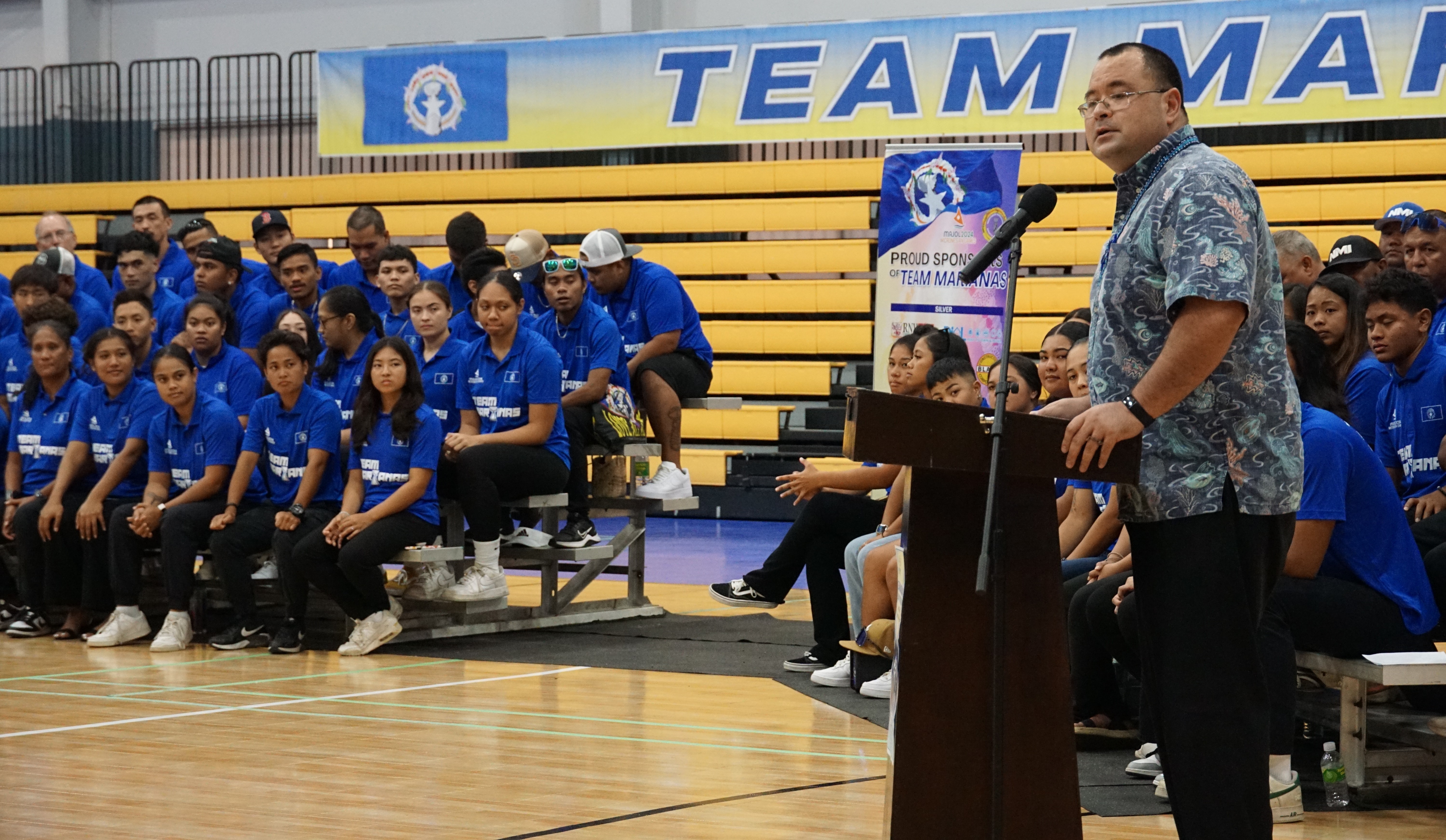 Speaker Edmund S. Villagomez expresses his appreciation to Team Marianas and its sponsors.