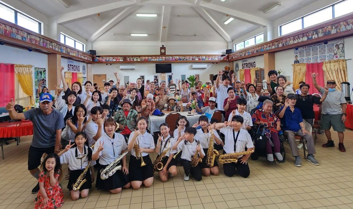 With the manamko’ at the Aging Center.