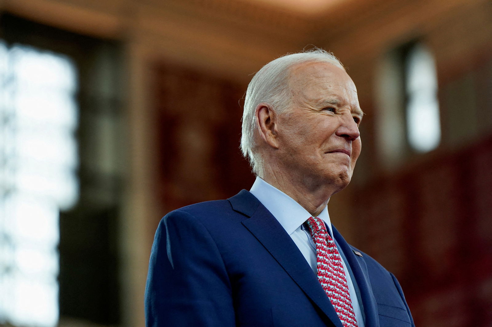 President Joe Biden looks on during a campaign event at Girard College in Philadelphia, Pennsylvania, May 29, 2024.