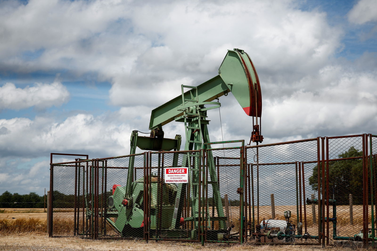 A pumpjack operates at the Vermilion Energy site in Trigueres, France, June 14, 2024.