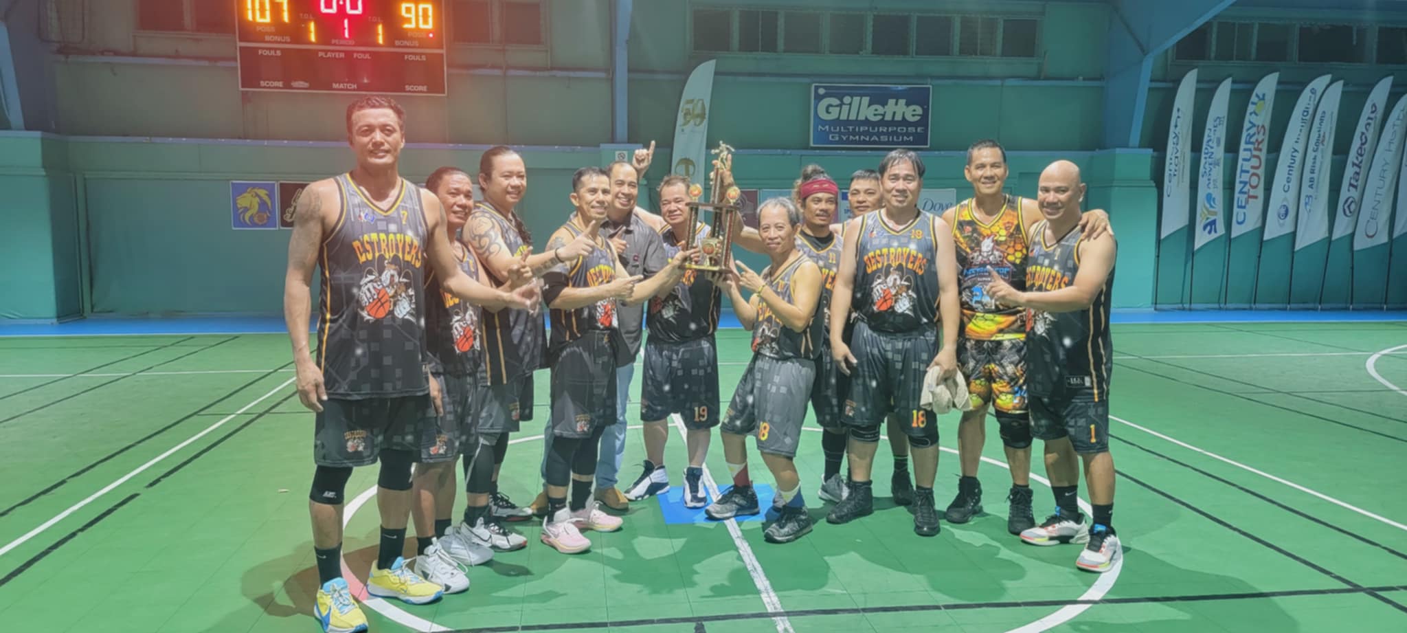 Vizion Insurance players pose with the championship trophy of the inaugural Destroyers Friendly Games League 2024 at the TSL Sports Complex on Sunday.