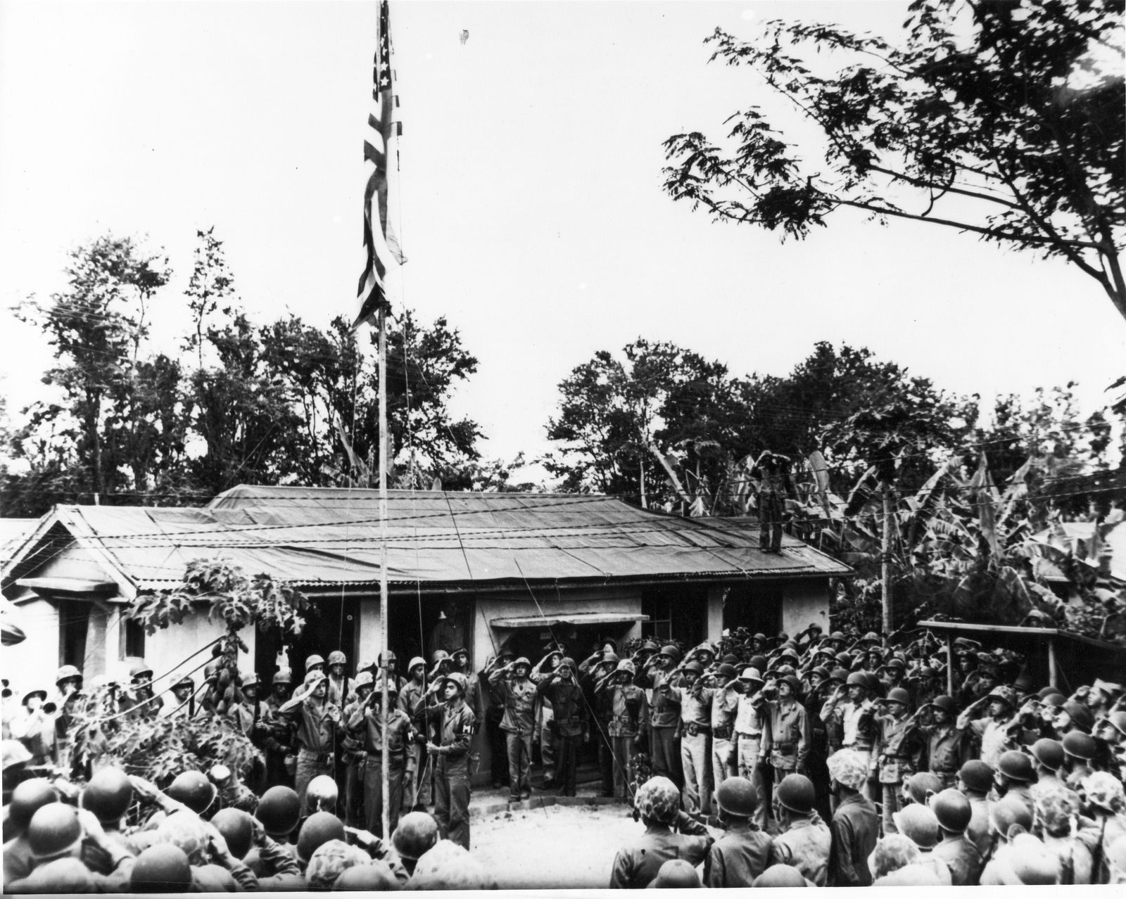 Flag raising in Chalan Kanoa.