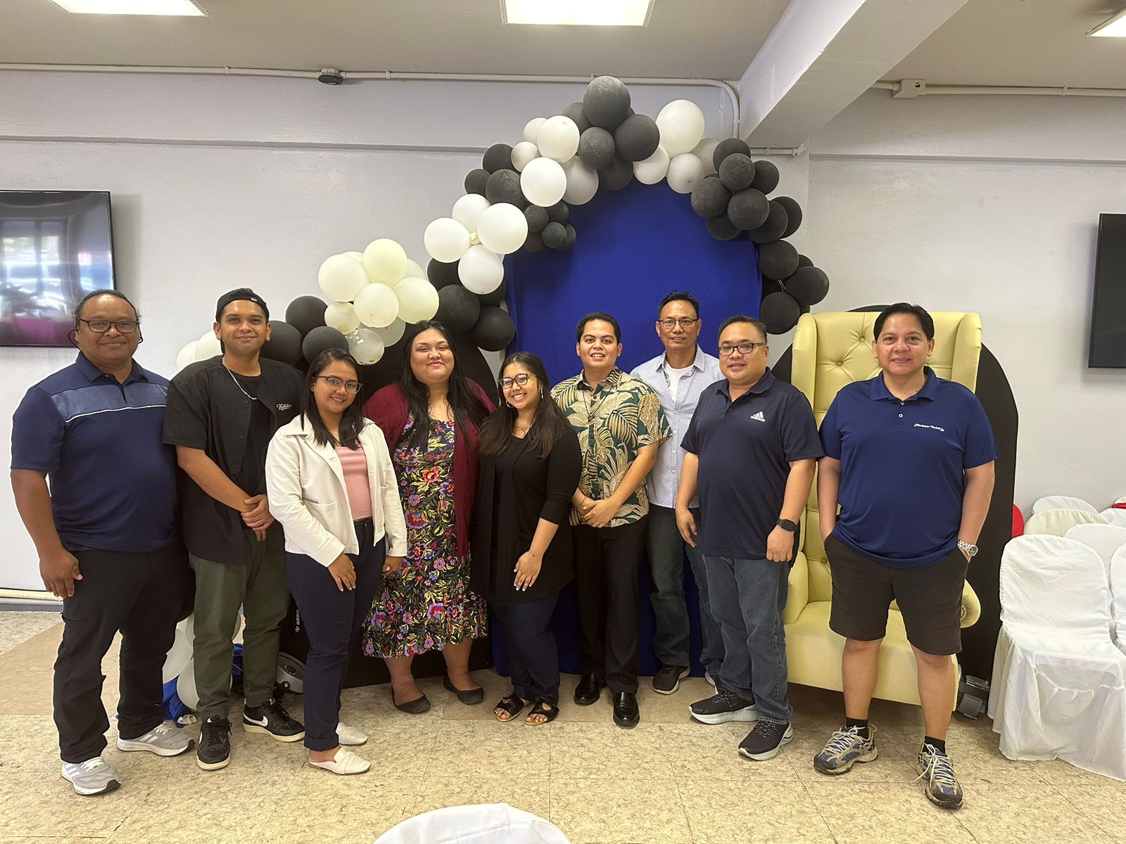 From left, Ton Atalig of KSPN2; James Sablan, Marianas Variety; Leigh Gases, Saipan Tribune; Kimberly Esmores, Saipan Tribune; Chrystal Marino, Saipan Tribune; Thomas Manglona II, KUAM; Bryan Manabat, Marianas Variety; Mark Rabago, Saipan Tribune; and Zaldy Dandan, Marianas Variety. Not in photo: Brad Ruszala, NMI News Service.