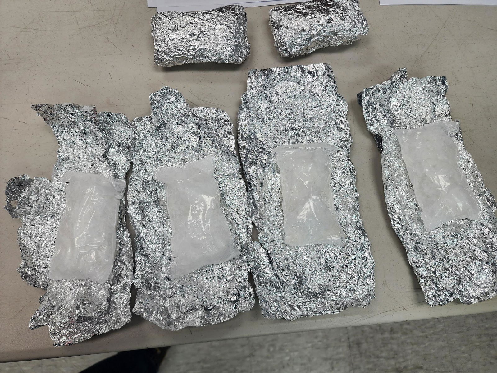 Six packages of methamphetamine were found inside a portable speaker in a package sent from Monterey, California.