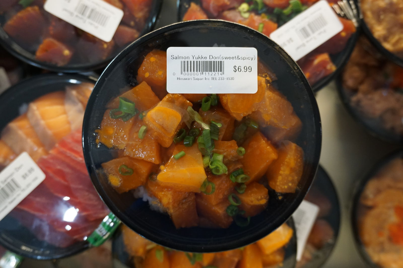 You can order the salmon yukhoe as a restaurant item or go to the bento section for an on-the-go option. 