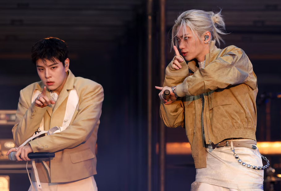 Felix and Seungmin of Stray Kids perform at the British Summer Time festival at Hyde Park in London, Britain, July 14, 2024.