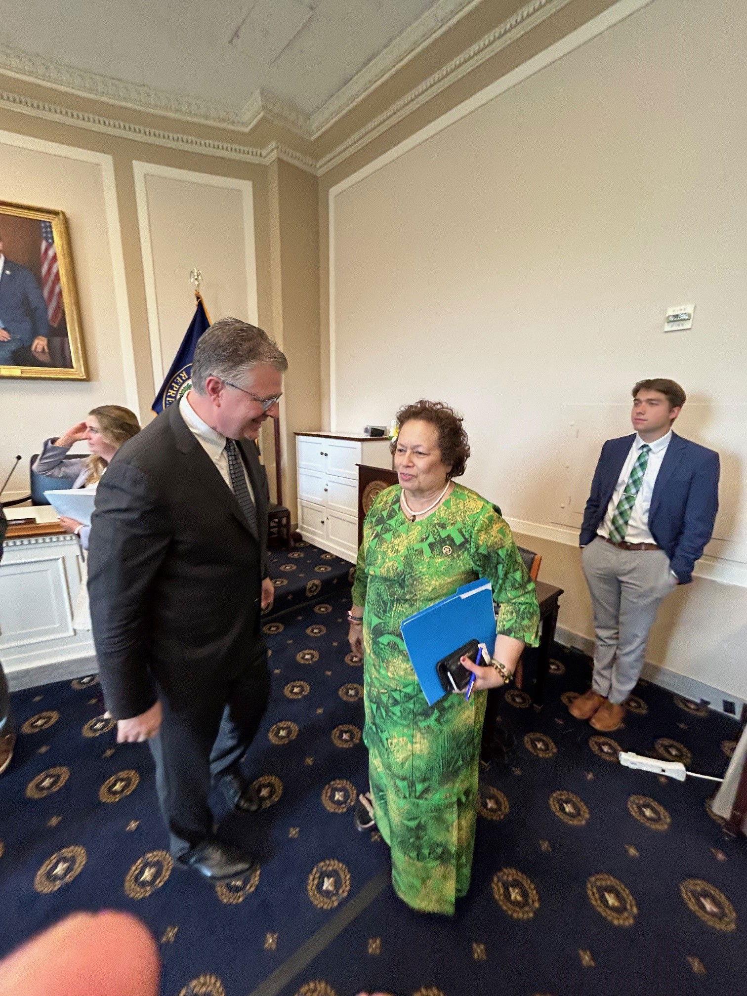 Congresswoman Amata and Assistant Secretary Kritenbrink at last week's hearing.