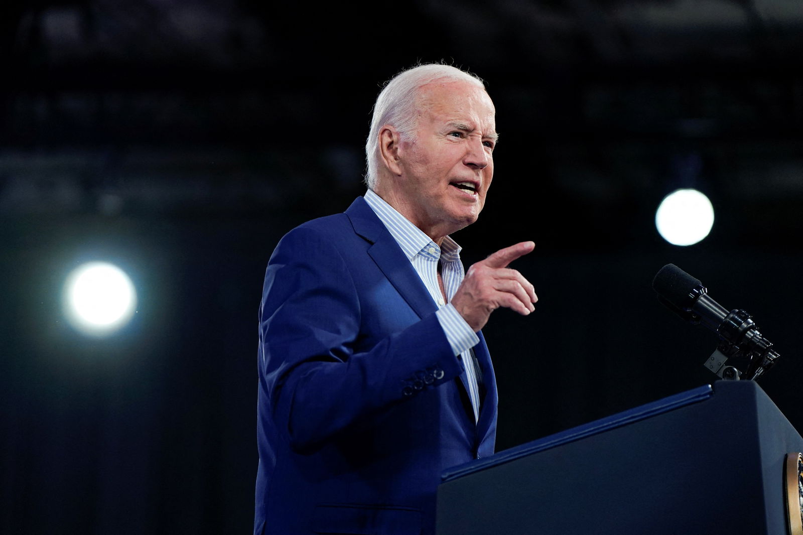President Joe Biden speaks during a campaign rally in Raleigh, North Carolina, June 28, 2024.