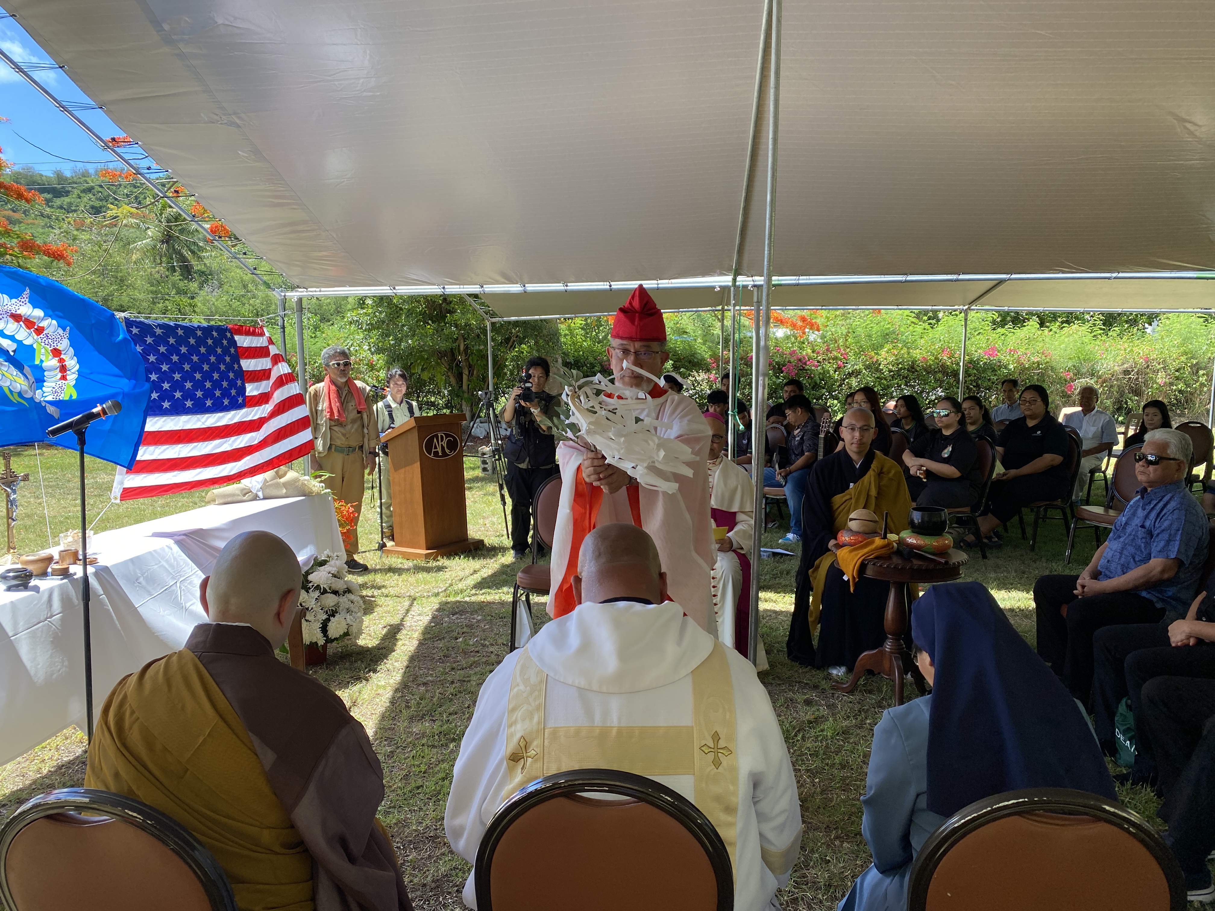 Rev. Yoshinobu Miyake traveled to Saipan to take part in the 5th Joint Memorial Service.