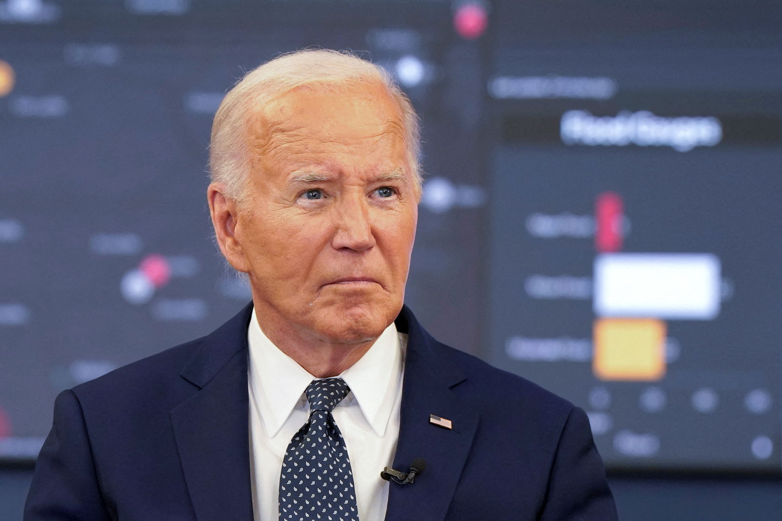 President Joe Biden attends a briefing on extreme weather at the Emergency Operations Center in Washington, D.C., July 2, 2024.