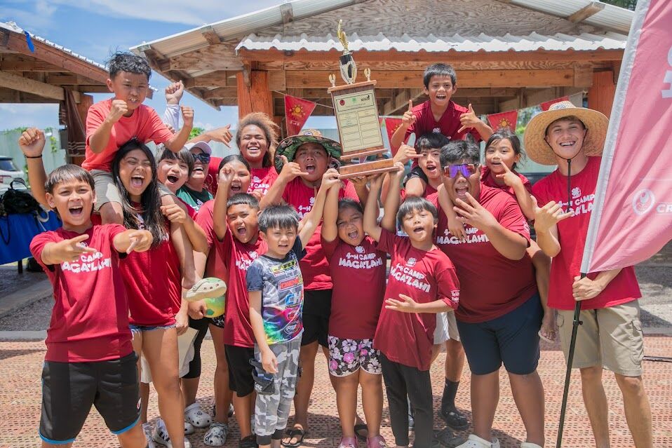 House of Kepuha campers and counselors pose for a group photo together after winning the coveted House of the Summer award.