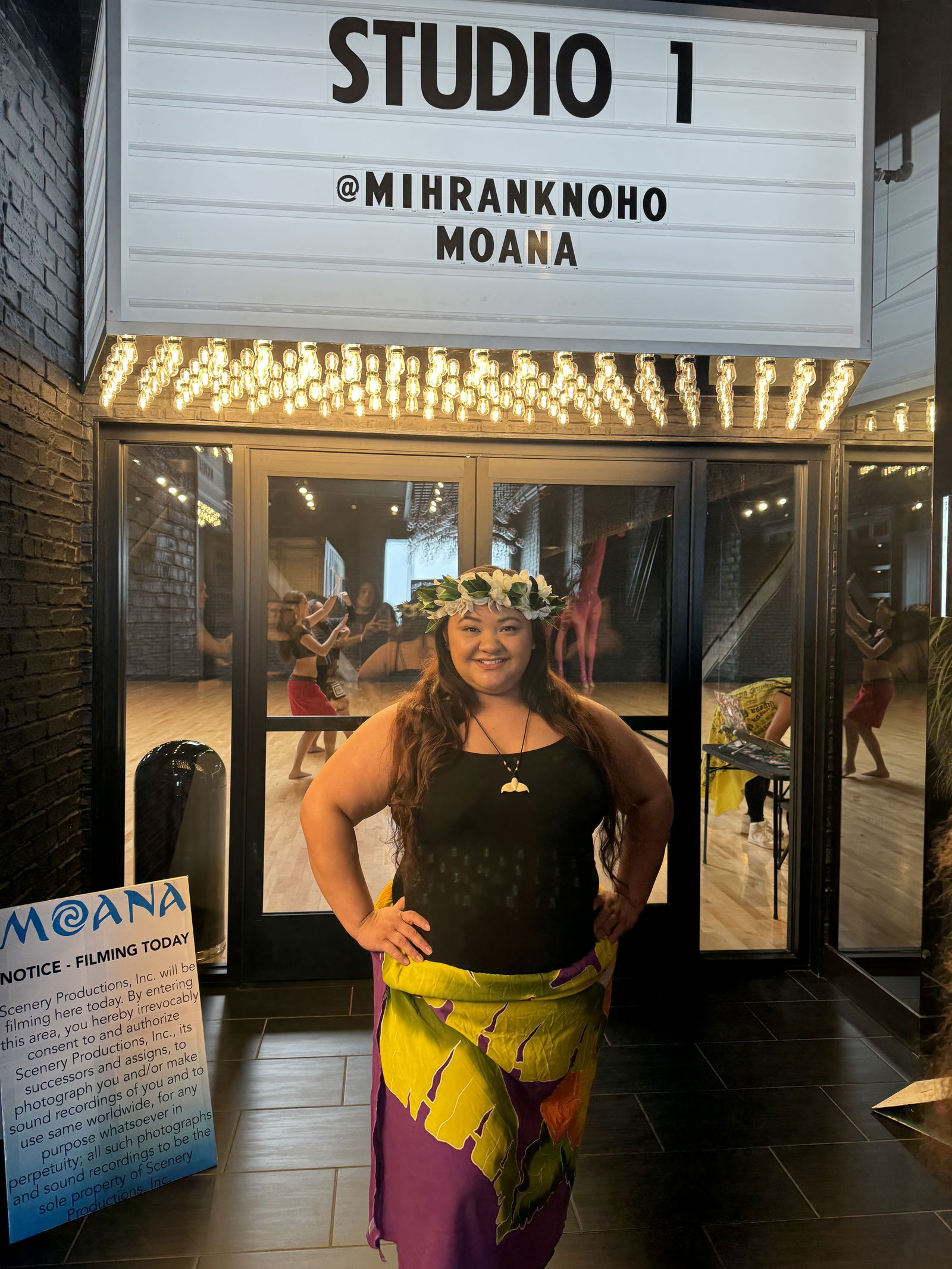 Anna Deleon Guerrero poses outside the dance studio where final callbacks were taking place for the live action “Moana” movie.