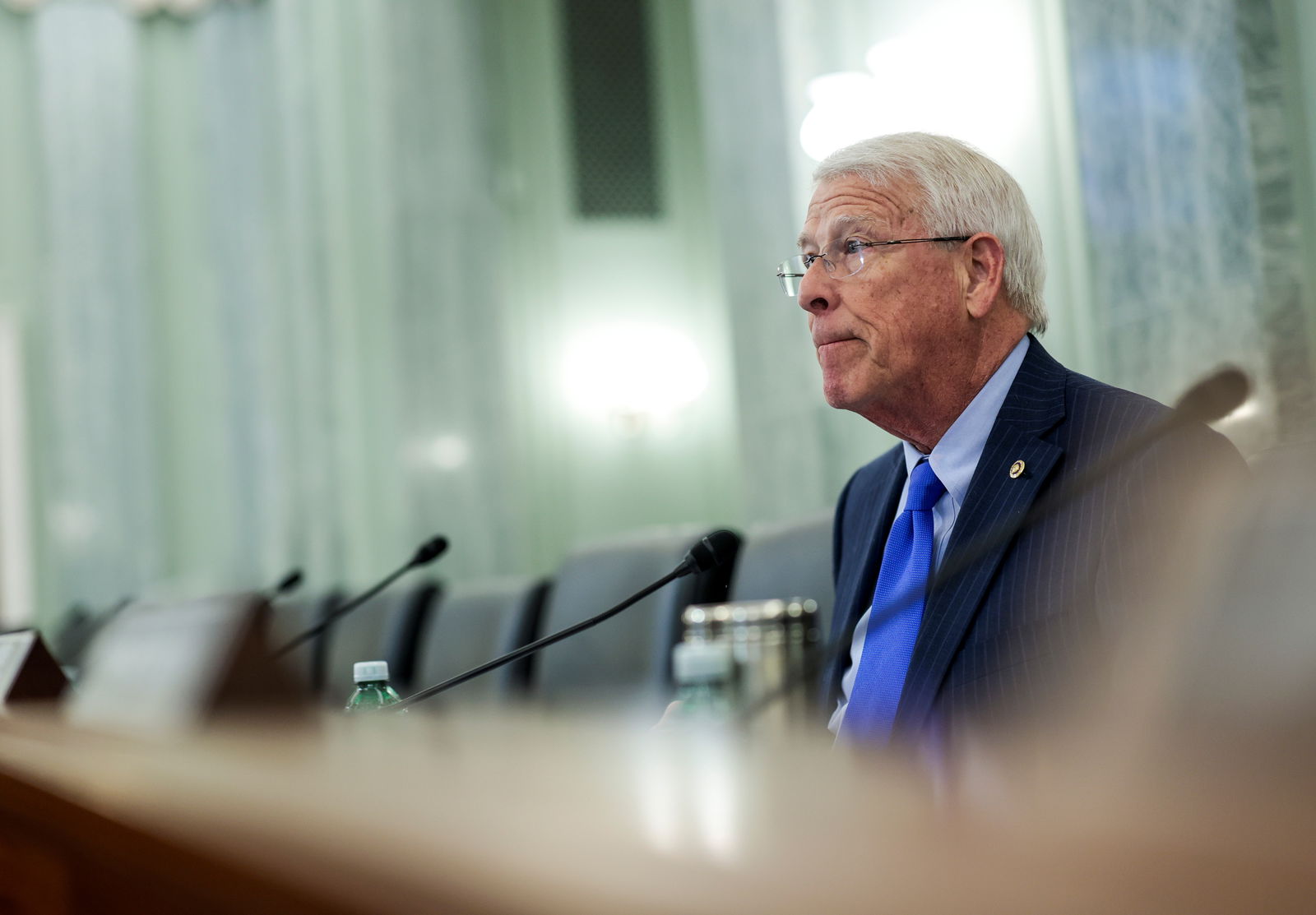 U.S. Sen. Roger Wicker, R-MS, participates in a Senate Commerce, Science, and Transportation subcommittee on Consumer Protection, Product Safety, and Data Security hearing at the Russell Senate Office Building, in Washington, D.C., Feb. 1, 2022.