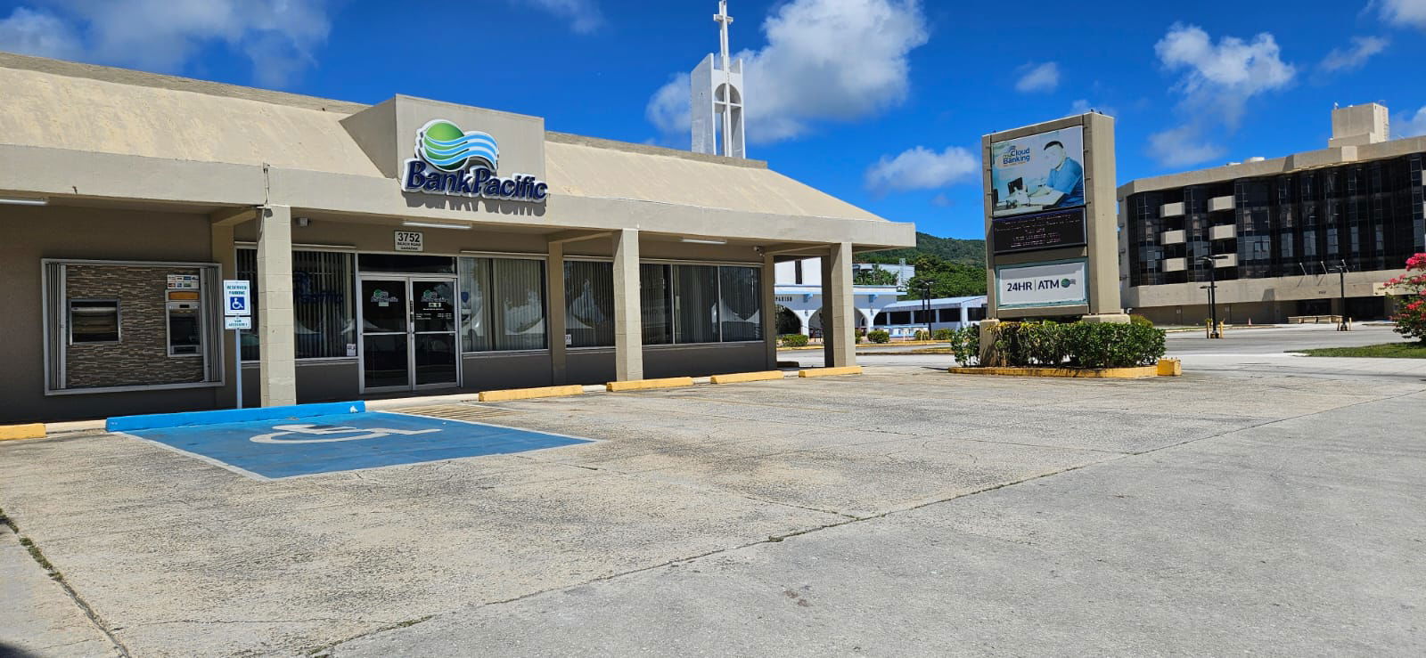 BankPacific is located along Beach Road in Garapan, Saipan.