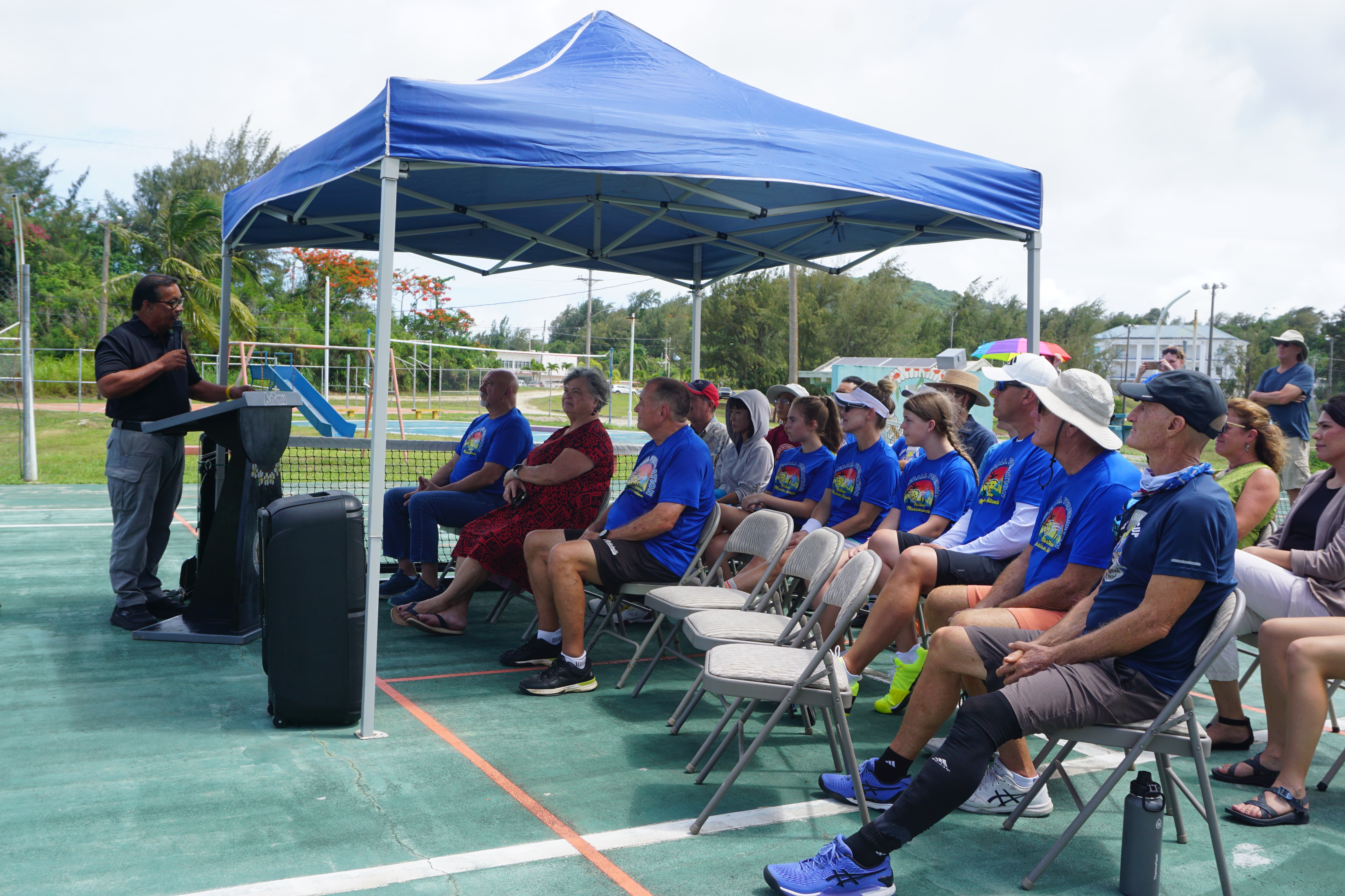 Saipan Mayor Ramon "RB" Camacho delivers his remarks.