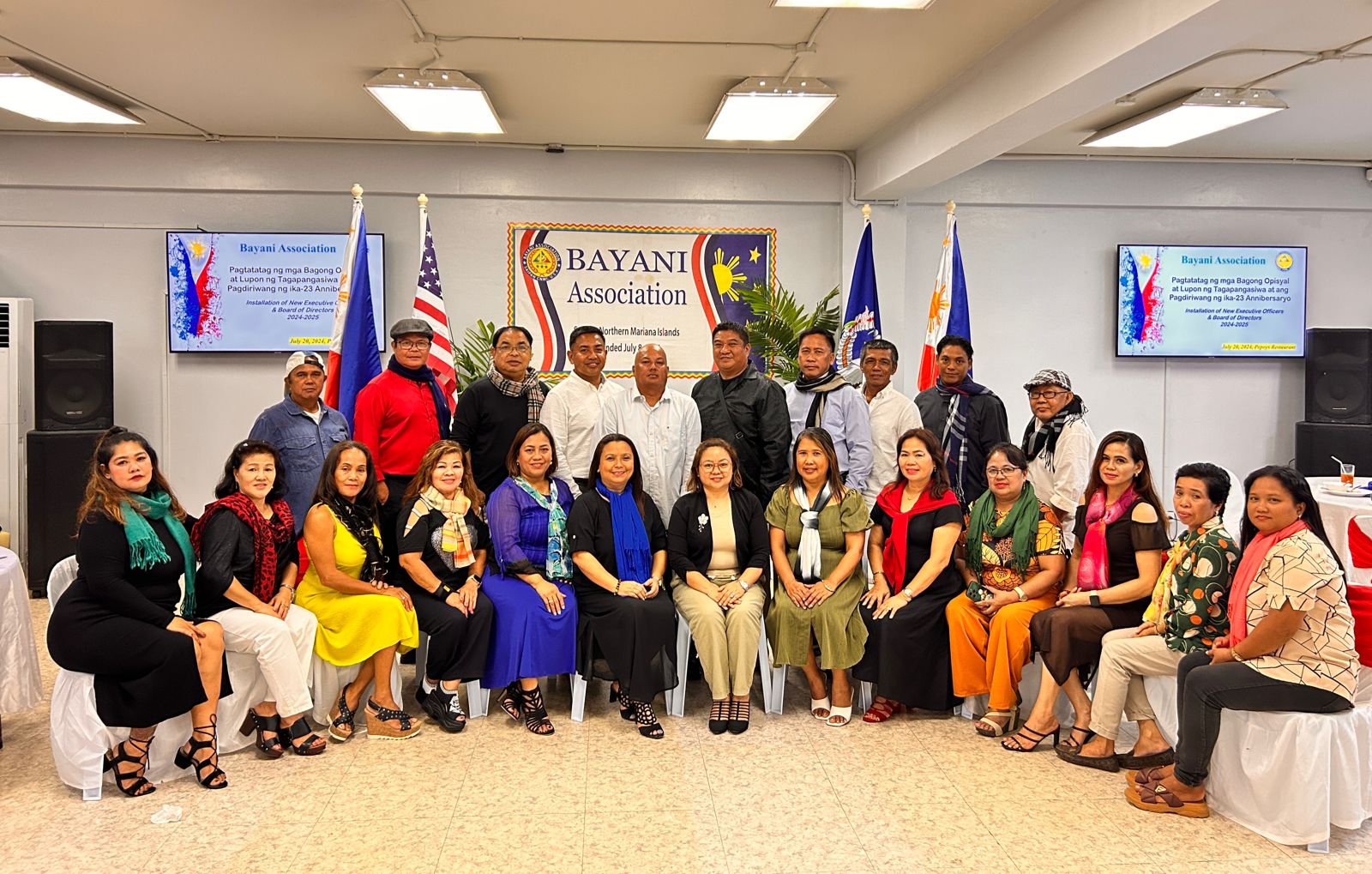 The Bayani Association officers, members and guests pose for a photo.