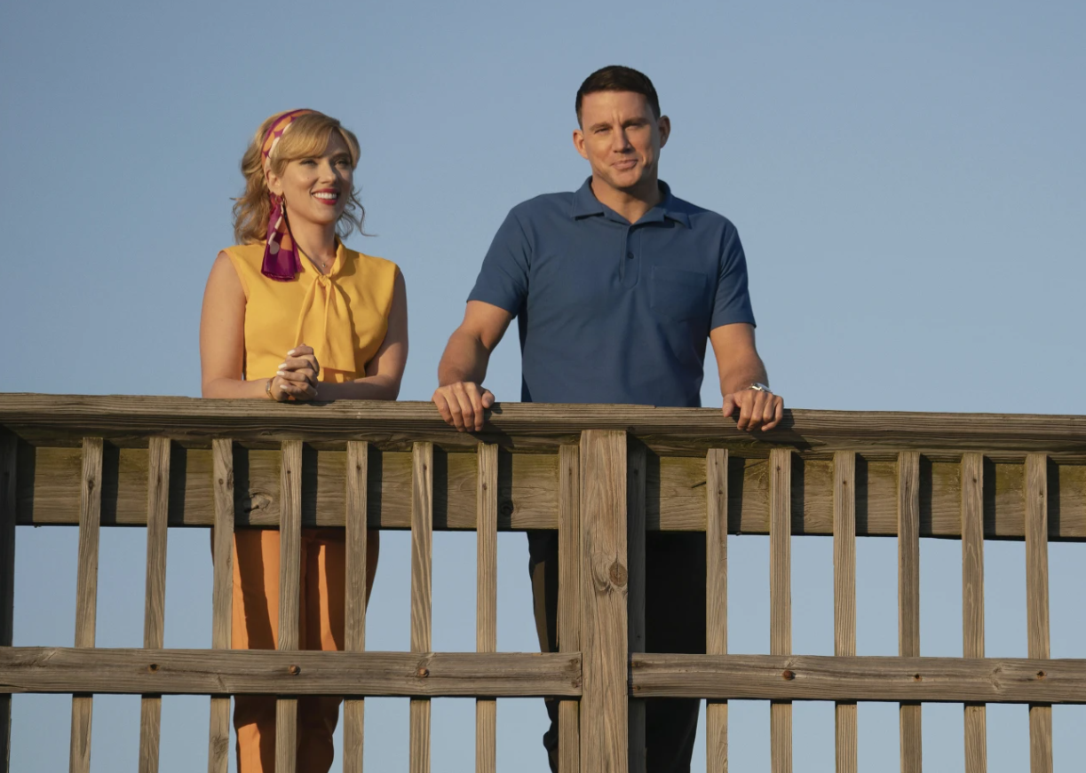 Scarlett Johansson and Channing Tatum in a scene from “Fly Me to the Moon.”