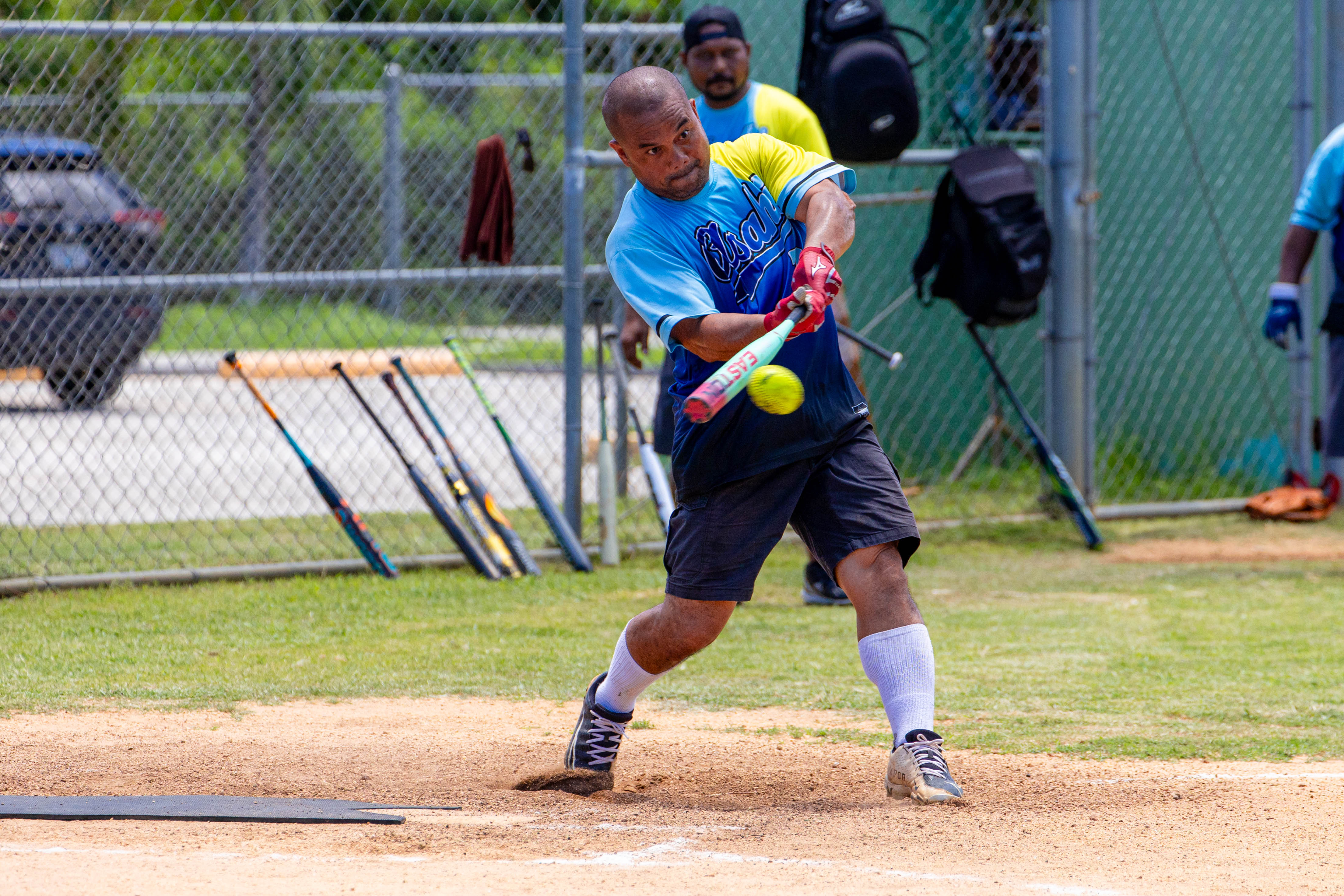 Asahi's #1 connects with a hard ground through centerfield.