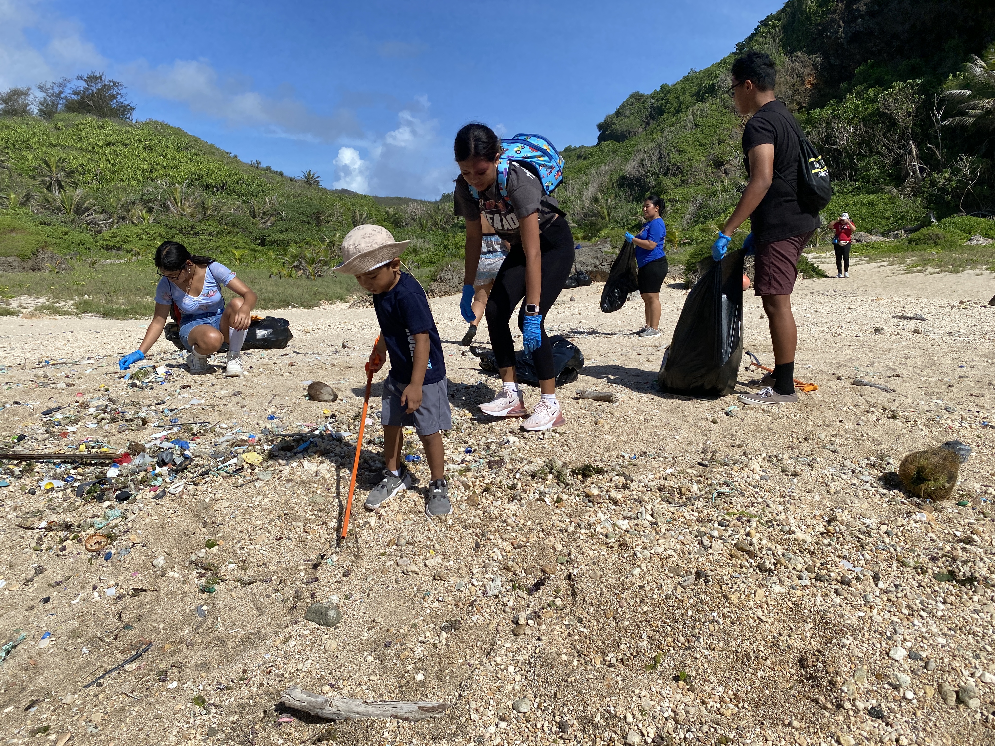 The cleanup volunteers included the young — and the very young.  