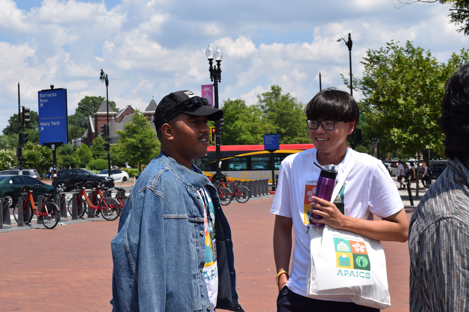 Marianas High School student Jhaylin Cruz, right, with Juju Davetawalu, a fellow participant from American Samoa​.