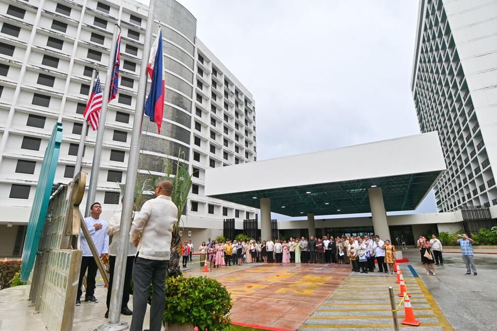 People attend the annual flag-raising ceremony celebrating the 126th anniversary of the Proclamation of Philippine Independence on Wednesday, June 12, 2024, at the Guam Reef Hotel in Tumon.
