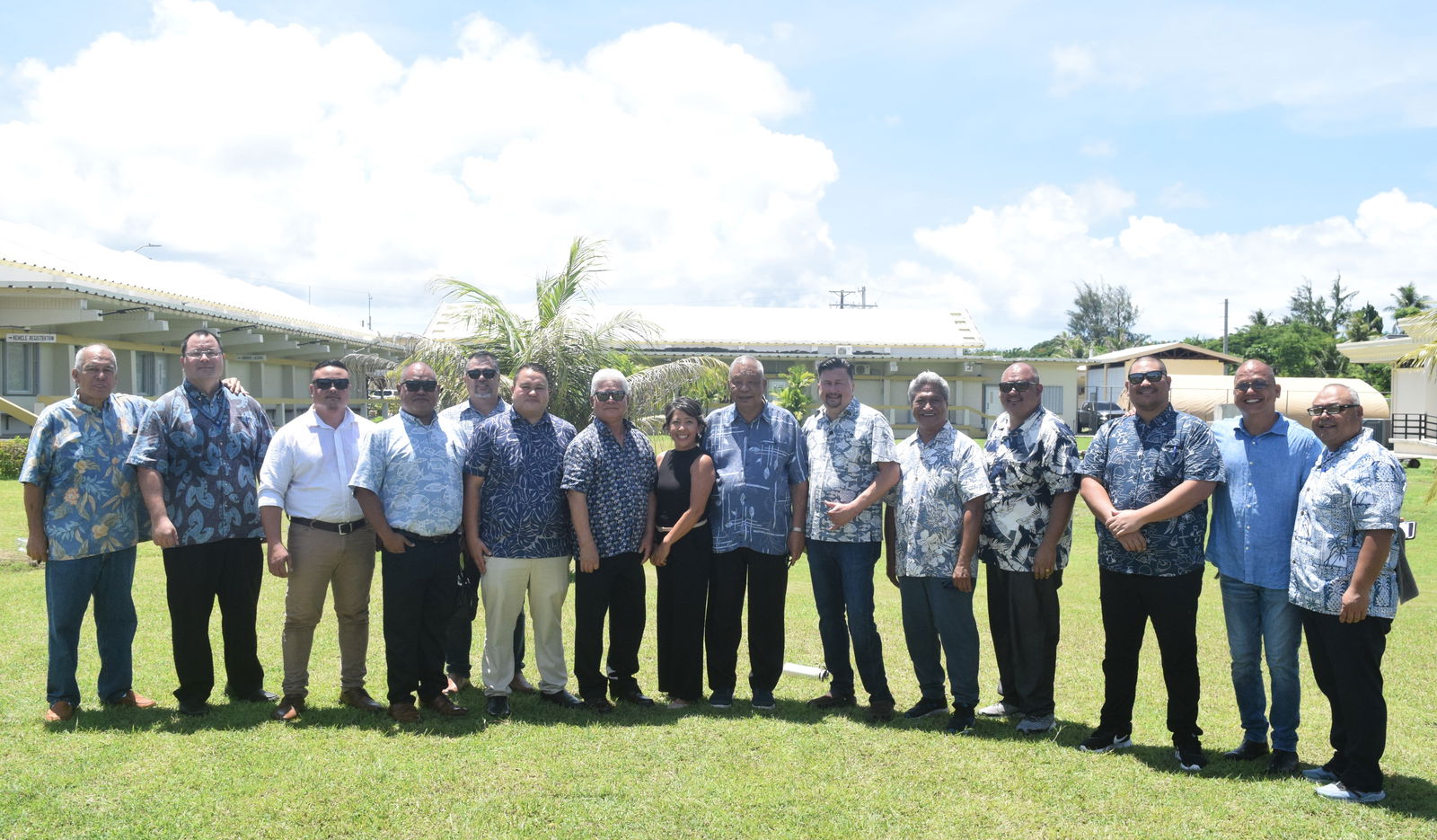 From left, U.S. Congressman Gregorio Kilili Camacho Sablan, Speaker Edmund S. Villagomez, Rep. Angelo A. Camacho, Rep. Malcolm Omar, Rep. Ralph N. Yumul, Saipan senatorial candidate Manny Gregory T. Castro, Gov. Arnold I. Palacios, Rep. Marissa Flores, Lt. Gov. David M. Sablan, U.S. Congress candidate Edwin Propst, Precinct 2 House candidate Diego M. Sablan, Reps. John Paul Sablan, Diego Vincent Camacho, Vincent S. Aldan and Blas Jonathan Attao.