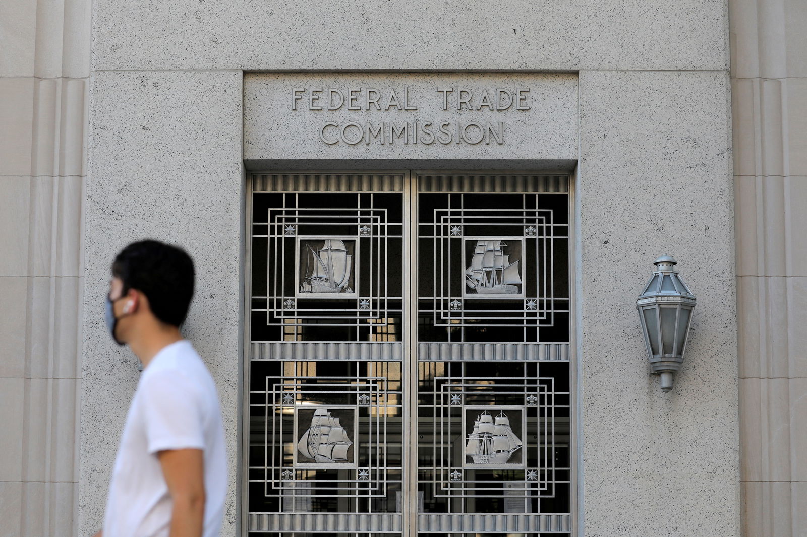 Signage is seen at the Federal Trade Commission headquarters in Washington, D.C., Aug. 29, 2020.