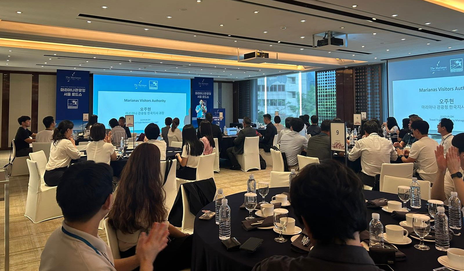 The Marianas Visitors Authority provides updates on the destination to nearly 100 travel trade representatives in Seoul, South Korea on Aug. 6, 2024, at the Marianas Road Show.