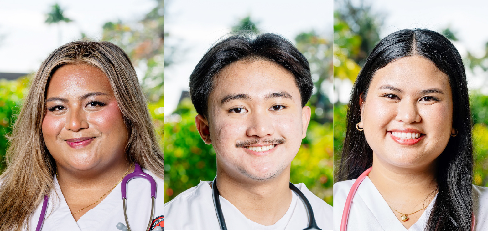 From left, Jesica Andebor, Davean Gonzales, and Jersee Nicdao.