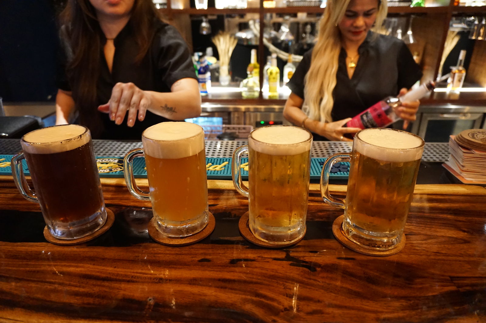 From left, Pagan Secret Amber, Saipan Hazy IPA, Saipan Chagi Par IPA, and Managaha Summer Blonde​.