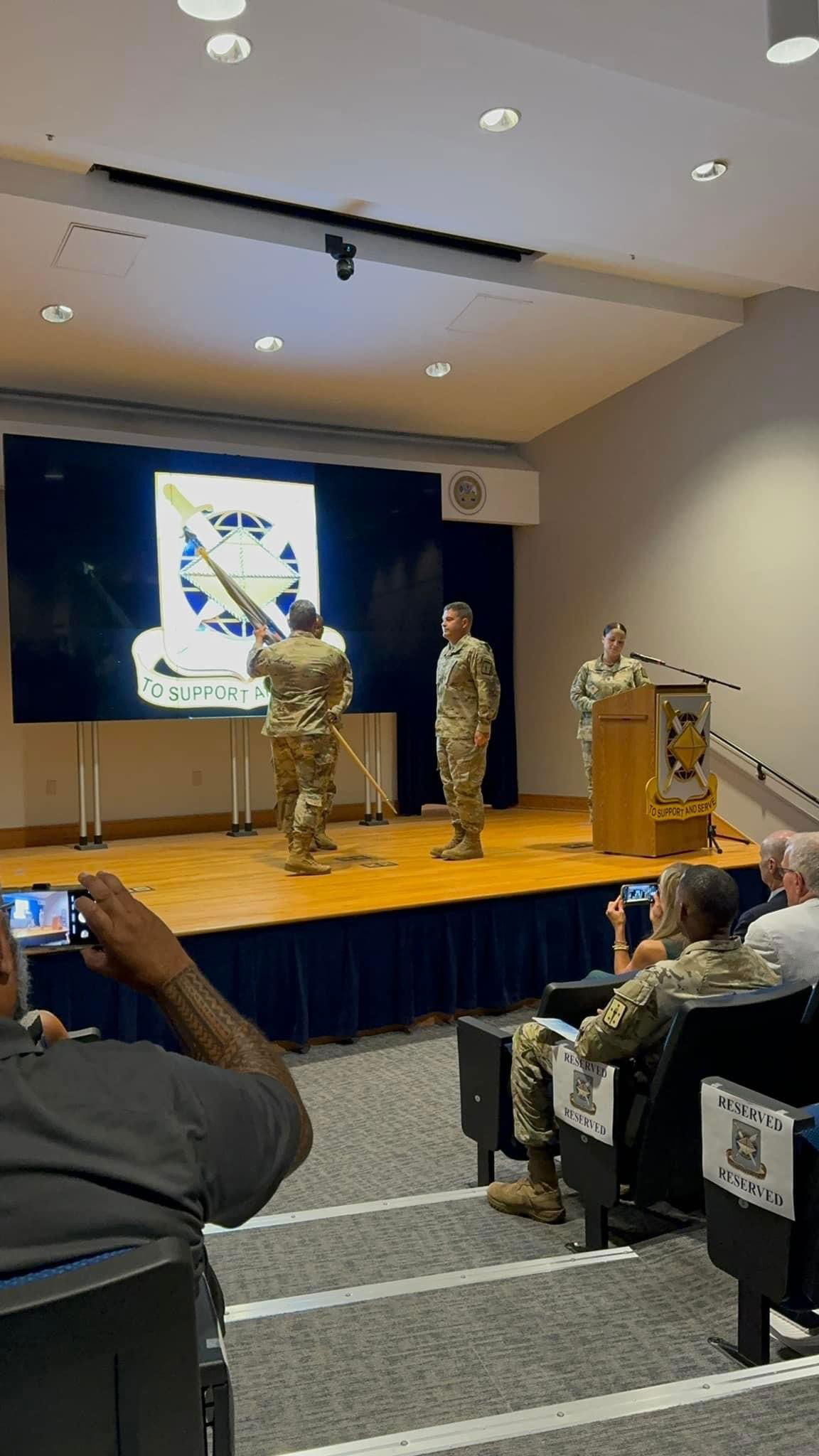 At the command ceremony.