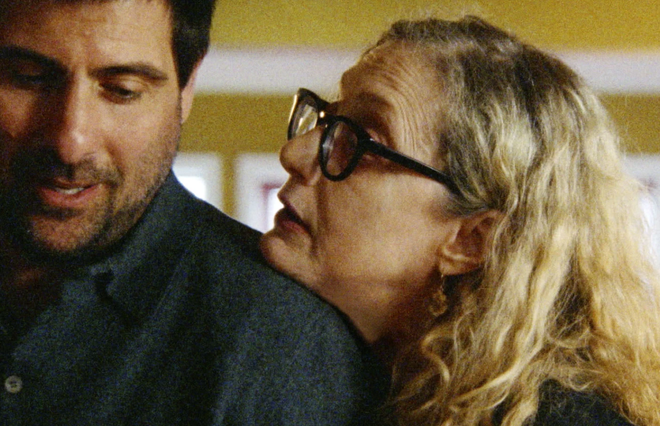 Jason Schwartzman, left, and Carol Kane in a scene from “Between the Temples.”