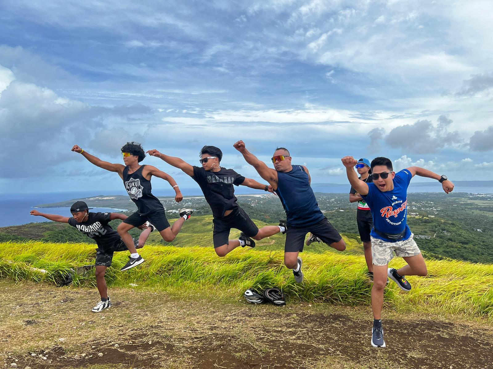 Having fun outdoors, Bolis with his sons and friends.