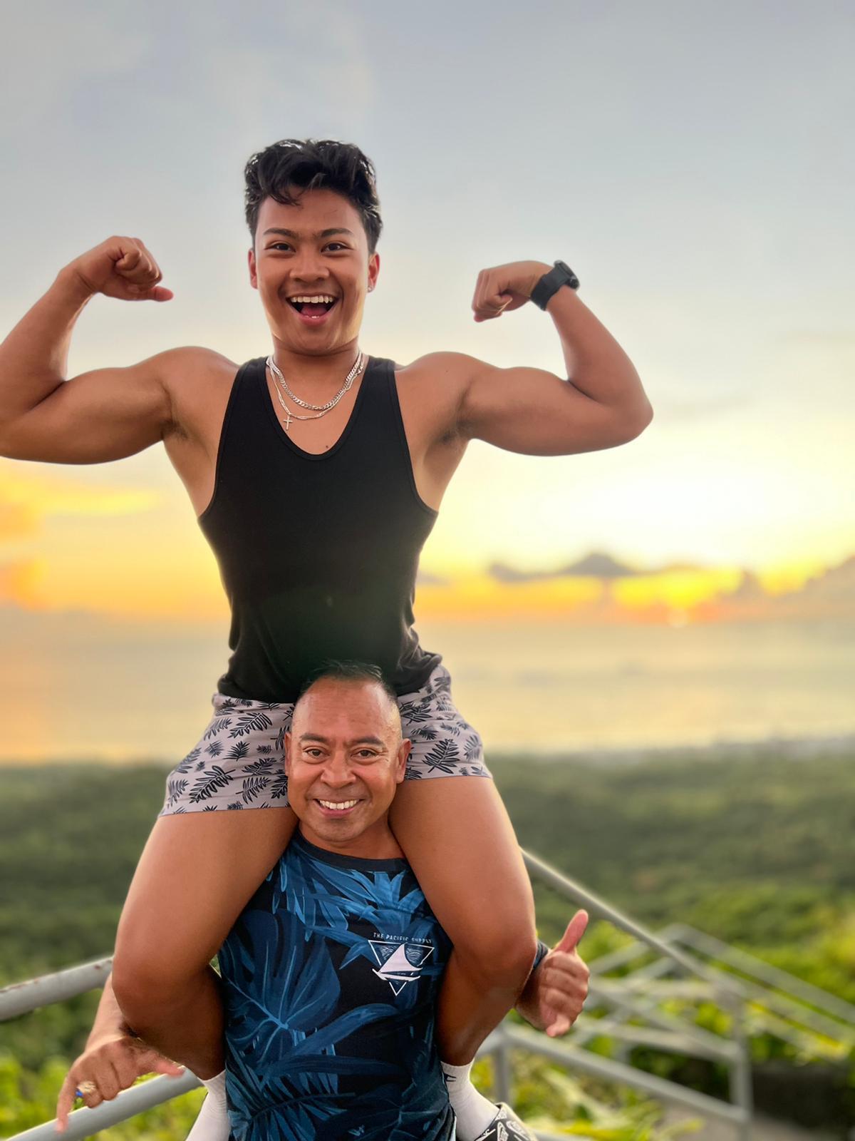 John Bolis with his son, Seiji Maga’låhi.