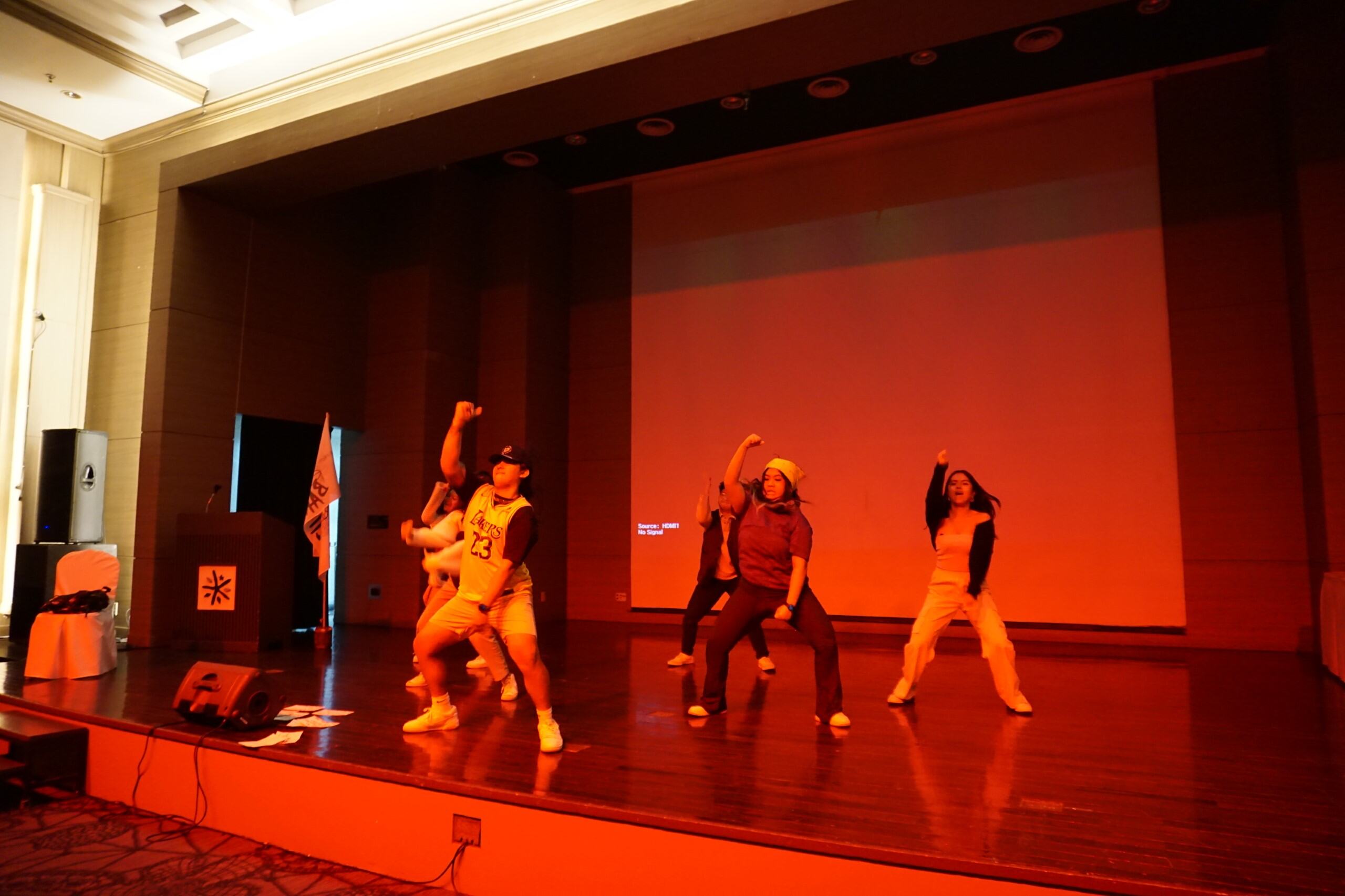 The Profound Bandits perform a dance routine in between comedy sets.