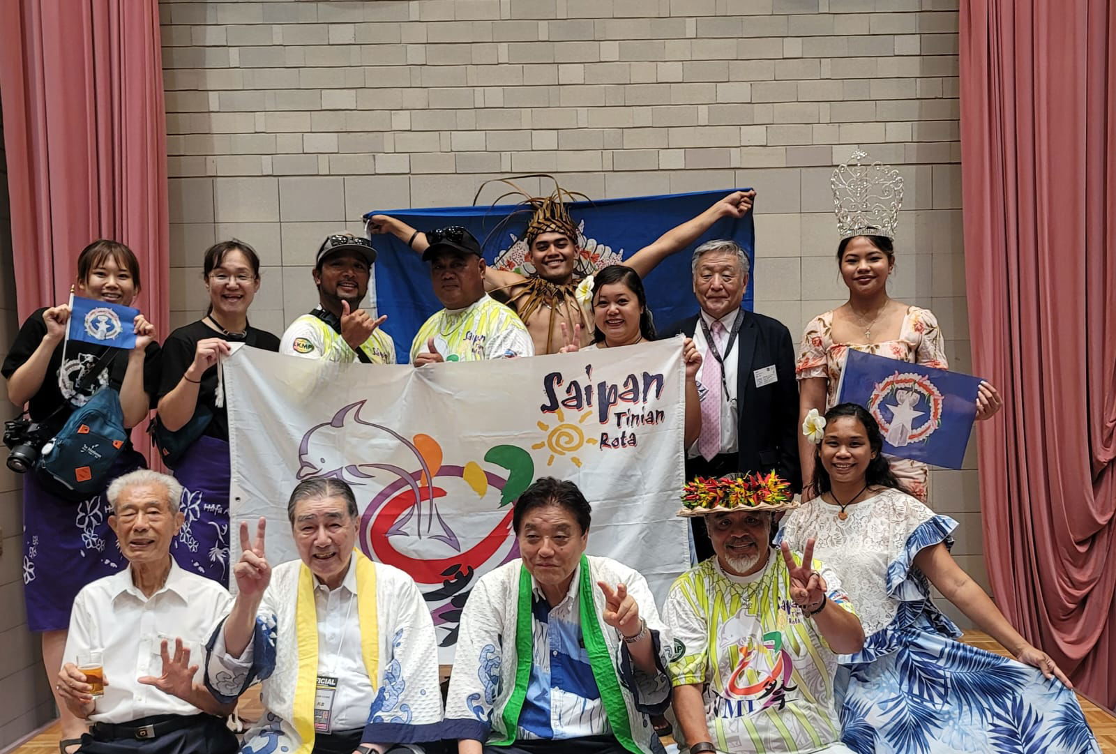 Gordon Marciano, 4th left front row, Chamolinian Cultural Village Inc. chairman and Pacific Development Inc. managing director, poses for a photo with the CNMI’s Domatsuri team, Nagoya City Mayor Takashi Kawamura and Domatsuri officials.