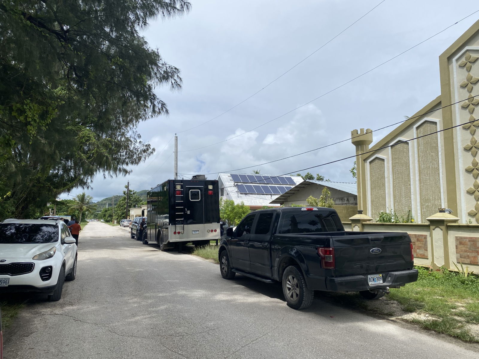 The San Jose home is behind a church.