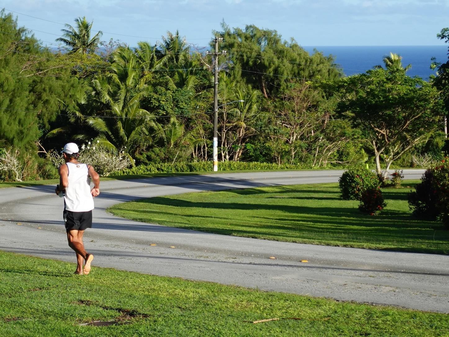 Chang Whan Jang heads into the homestretch to win the full marathon course of Rota Marathon 2024 in January 2024.  Registration is now open with early bird rates at www.mymarianas.com for the 2nd Annual Rota Marathon on Jan. 18, 2025.