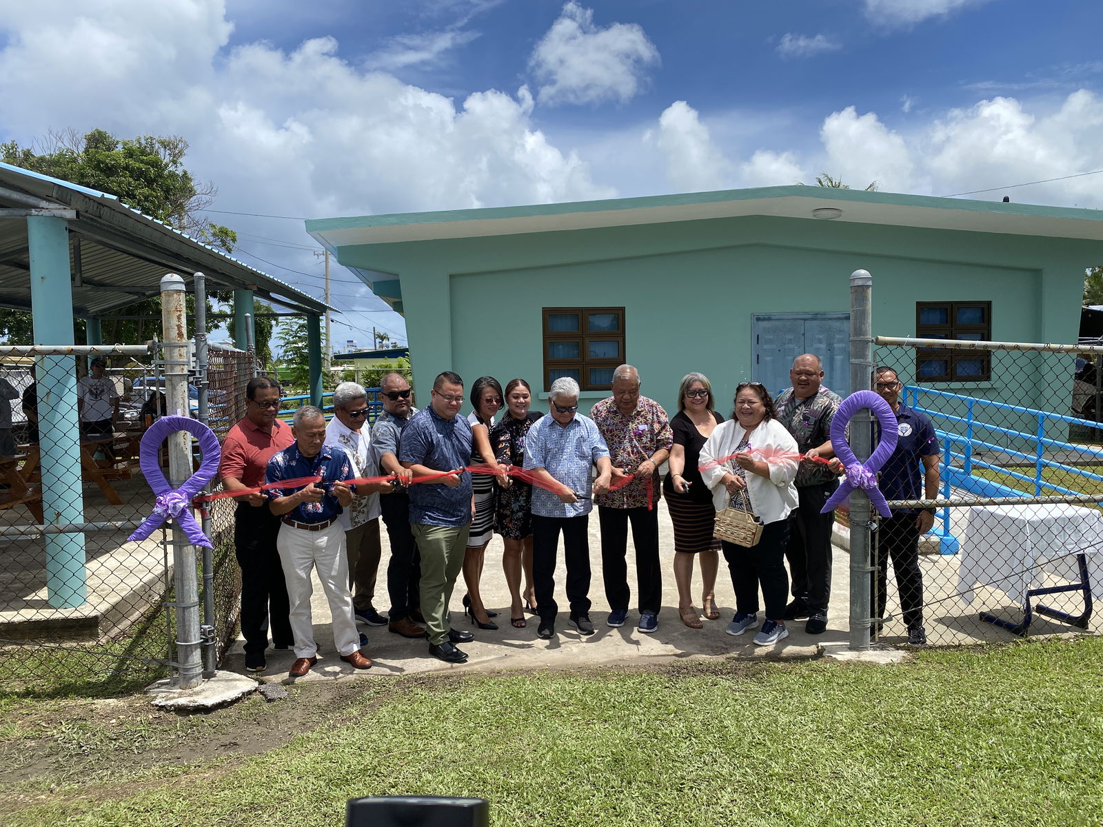 CNMI officials cut the ceremonial ribbon at the Substance Abuse Addiction & Rehabilitation Program’s Community Outreach Partnership Program Office in Chalan Kanoa on Monday, Aug. 19.
