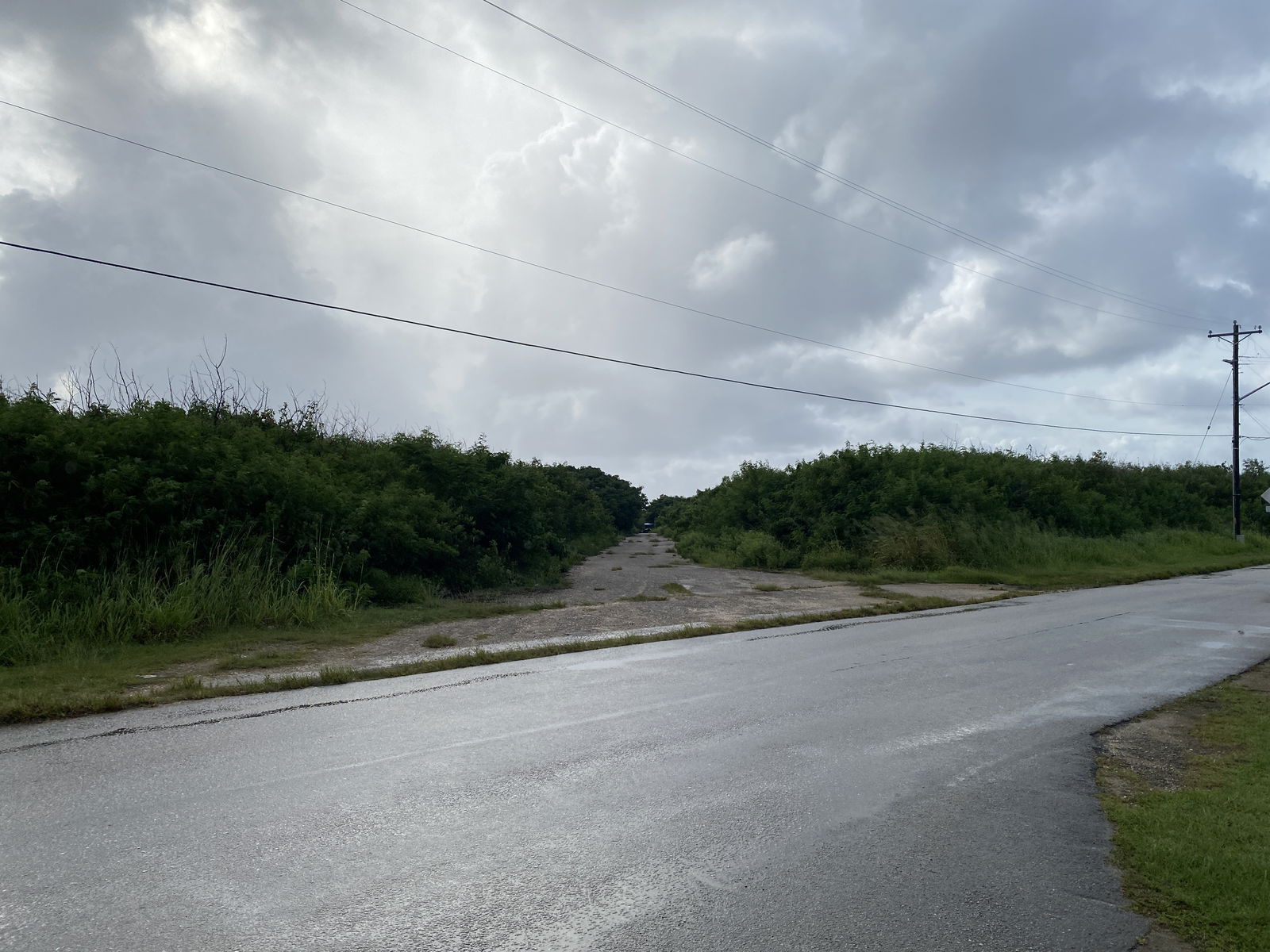 This side road, directly across from Da’ok Academy and Koblerville Elementary School, is where the thieves discarded signage from the golf carts.  