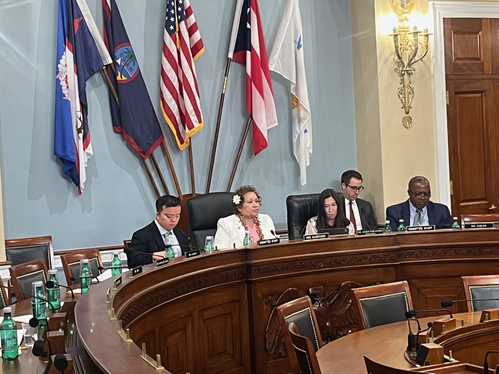 U.S. Congresswoman Uifa’atali Amata chairs an oversight hearing of the House Subcommittee on Indian and Insular Affairs.