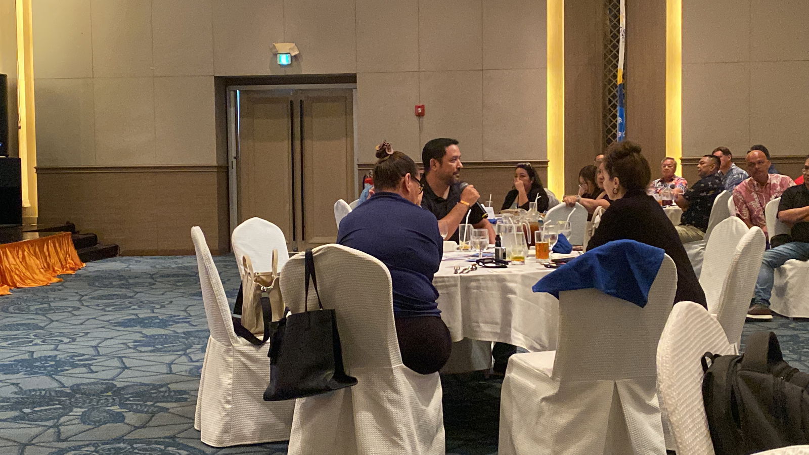 Glen Hunter addresses a question during a Saipan Chamber of Commerce meeting at the Saipan World Resort on Wednesday, Sept. 4.  