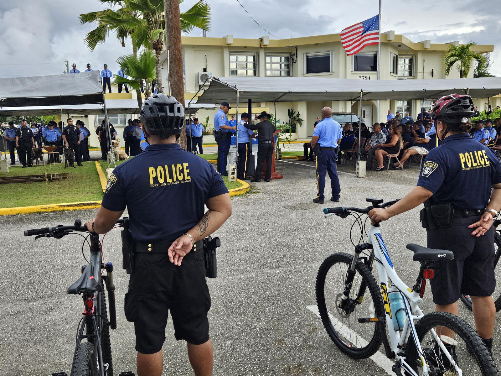 The Department of Public Safety held a first ever funeral service for its two police dogs on Friday.