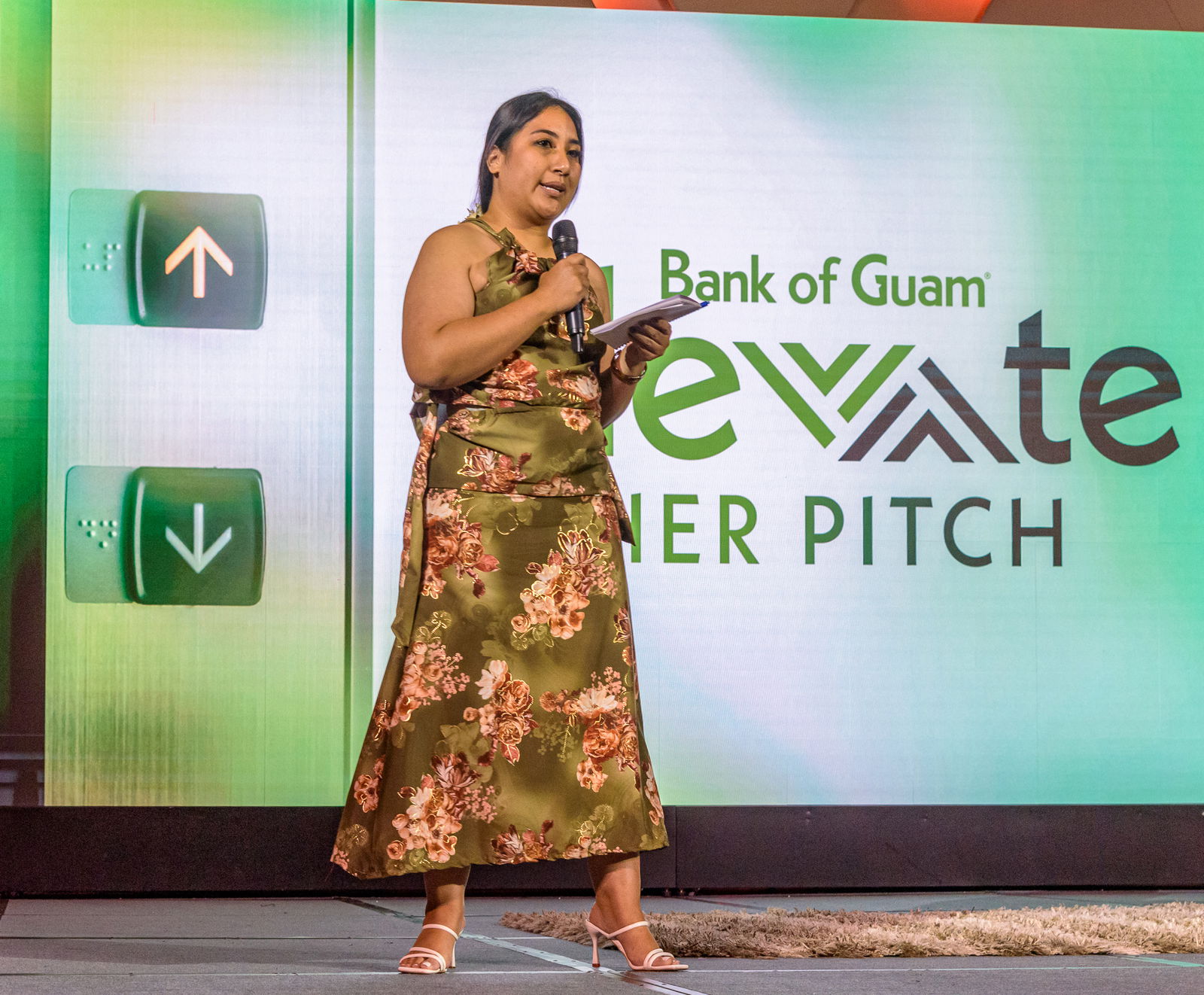 Bank of Guam, in partnership with the Guam Women’s Chamber of Commerce and KUAM Communications, announces the winner of the Elevate-HER Pitch Program Competition. Karmen George, the founder of Nemin Boutique, was selected as the grand prize winner and received  The People’s Choice Award at the Fanachu Famalåo’an 2024: ElevateHER, the GWCC’s signature women’s summit on Sept.19, 2024 at the Dusit Thani Guam Resort.