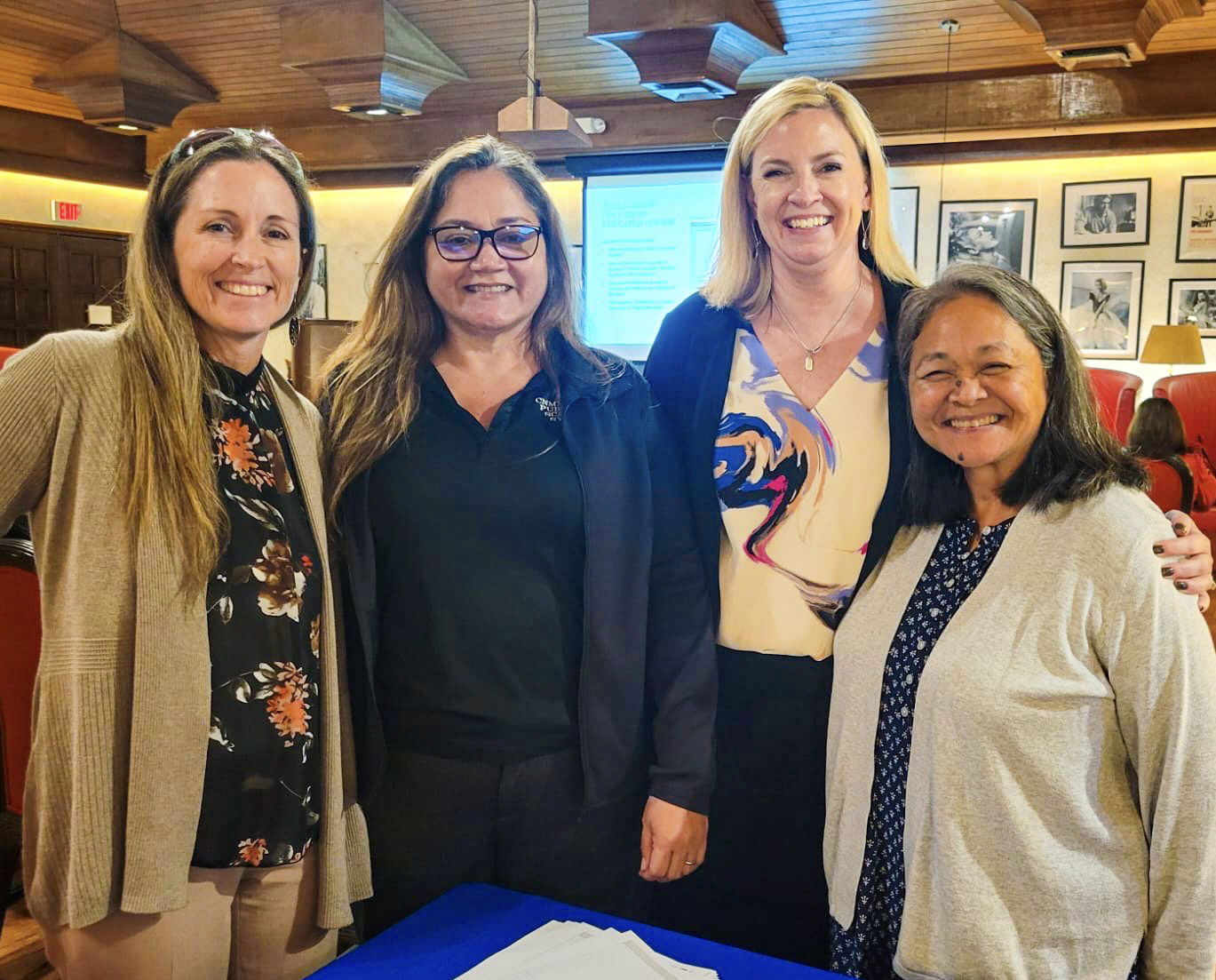 Dr. Tessie Bailey, left, and Sara Evans, 2nd right, of the American Institute for Research PROGRESS Center with June De Leon, right, of the University of Guam’s CEDDERS, and PSS Special Education Program State Director Donna M. Flores, second left.