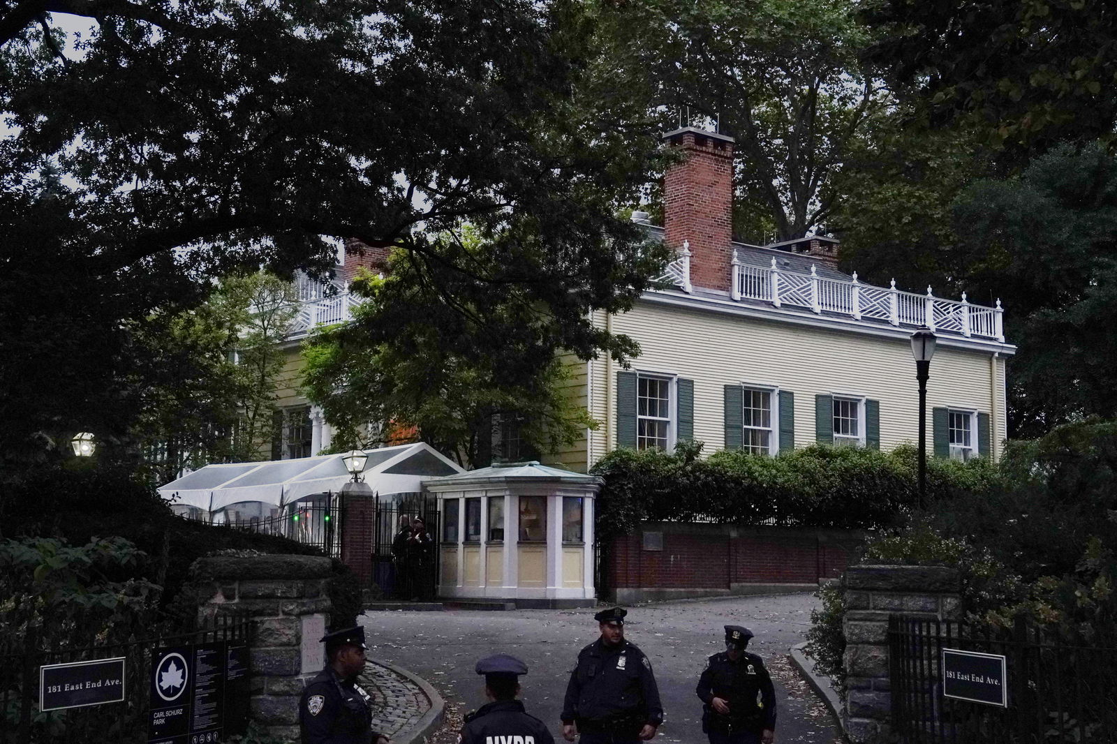 A view of the exterior of Gracie Mansion, the official residence of New York City Mayor Eric Adams, amid reports that he will be charged with federal crimes in New York City, Sept. 26, 2024.