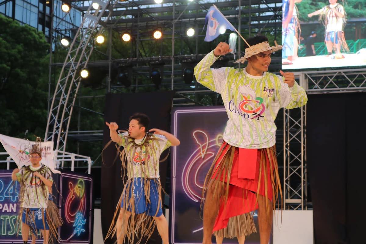Japanese and CNMI dancers perform at the Nippon Domannaka Festival in Nagoya, Japan.