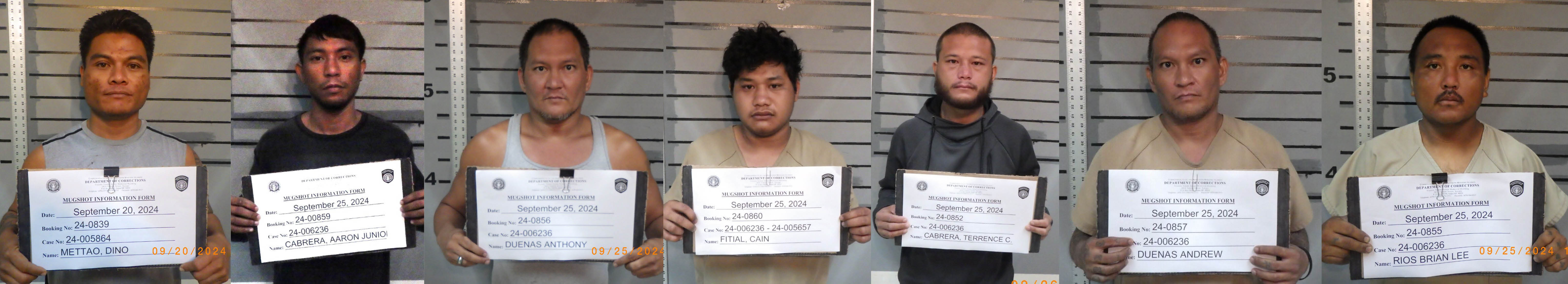 From left, Dino Mettao, Aaron Cabrera, Anthony Duenas, Cain Fitial, Terrence Cabrera, Andrew Duenas and Brian Rios.